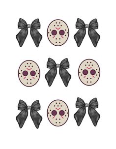 four different types of bows with skulls on them