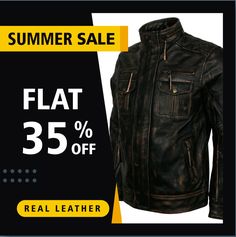 Enjoy Flat 35% Off on all genuine leather jackets, vests and coats. From distressed leather jacket to padded leather jacket, shop from wide range of outfits available for bikers and motorcycle enthusiasts. New Look Biker Jacket only at alexgear.com Wax Man, Leather Motorcycle Jacket, Black Leather Jacket, Distressed Leather