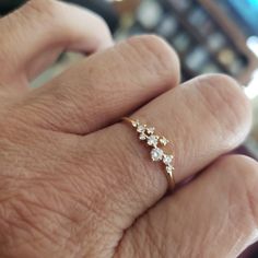 Cluster Ring in 14k Gold / Diamond Cluster Ring / Unique | Etsy 14k Gold Cluster Diamond Promise Ring, Promise Diamond Cluster Ring In 14k Gold, Delicate Single Cut Diamond Promise Ring, Cluster Rose Cut Diamond Jewelry For Promise, Dainty Cluster Ring With Single Cut Diamonds For Promise, Promise Jewelry With Cluster Of Rose Cut Diamonds, 14k Gold Cluster Ring With Round Cut For Promise, 14k Gold Round Cut Promise Cluster Ring, Fine Jewelry Rose Cut Diamonds For Promise Ring