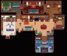 an overhead view of a living room and kitchen area in the legend of zelda