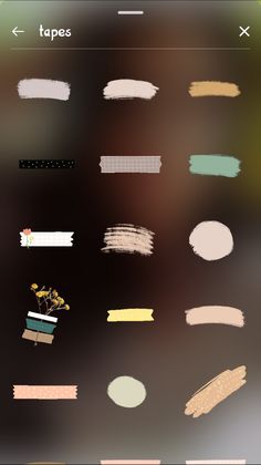 an iphone screen with different types of brush strokes on it