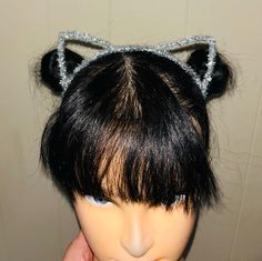 Silver cat ears headband Cat Ears Headband, Ears Headband, Silver Cat, Hair Jewelry Wedding, Ear Headbands, Wedding Hair Accessories, Cat Ears, Hair Jewelry, Ariana Grande