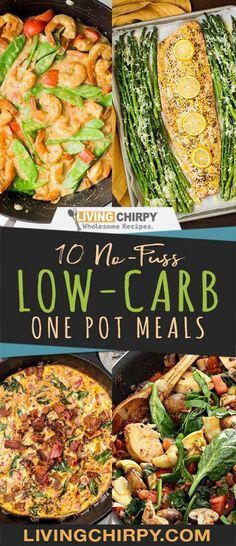 low - carb one pot meals with text overlay