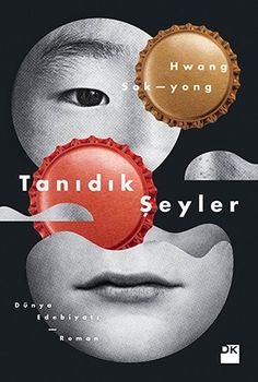 there is a book cover with an image of a woman's face and a bottle cap