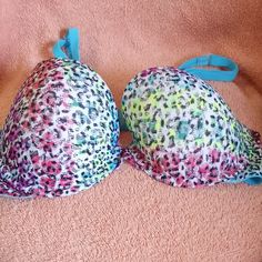 Cute Bra-Padded - Underwires - Never Worn Multicolor Underwire Bra With Padded Cups, Multicolor Padded Underwire Bra, Multicolor Push-up Bra For Summer, Fitted Multicolor Bra With Padded Cups, Cute Bras, Padded Bras, No Boundaries, Underwire Bra, Bra Sizes