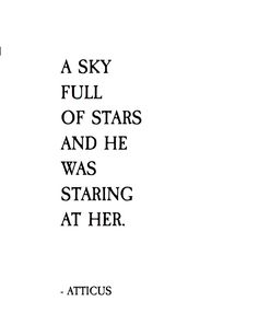 a quote from attic on the sky full of stars and he was staring at her