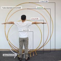 a man standing in front of a large golden circle