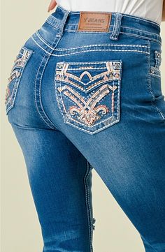 Ladies Embellished Fancy Pocket Jeans. Flare Bottom Blue Denim 31” inseam Junior sizes 1-15 Embellished Dark Wash Bottoms, Embellished Fitted Dark Wash Jeans, Blue Embellished Straight Leg Bottoms, Embellished Dark Wash Denim Bottoms, Medium Wash Embellished Straight Leg Bottoms, Fitted Embellished Medium Wash Jeans, Casual Embellished Denim Blue Jeans, Embellished Mid-rise Medium Wash Bottoms, Denim Blue Embellished Bottoms