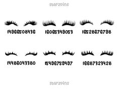 an image of eyelashes with the numbers on each eye lashes and how to use them