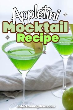 Appletini Mocktail Appletini Mocktail, Mocktail Drink Ideas, Appletini Recipe, Party Food Summer, Apple Martini Recipe, Party Food Ideas For Adults, Mocktail Drink, Summer Party Food, Party Food Easy