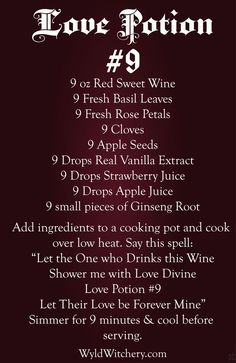 Love Potion Recipe Real, Love Potion Drink, Love Potion Recipe, Wicca Love Spell, Witch Potions, Love Potions, Potions Recipes, Real Love Spells