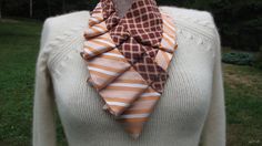 NEW  Pleated  Ascot  Ruffled Neck Scarf   Necktie Accessory Necktie Necklace, Necktie Crafts, Tie Crafts, Silk Necklace, Wear A Scarf, How To Wear A Scarf, Mens Ties, Singer Sewing Machine, Singer Sewing