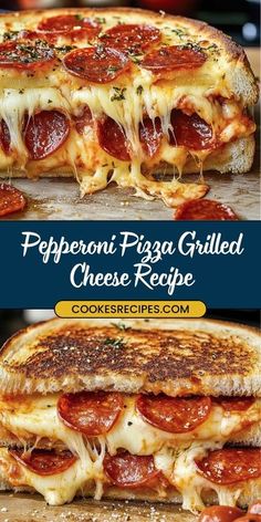 Combine the best of both worlds with this Pepperoni Pizza Grilled Cheese! Gooey melted cheese, crispy pepperoni, and pizza sauce, all stuffed between golden toasted bread, make for a quick and irresistible meal. Perfect for lunch, dinner, or a snack! 😍 #PizzaGrilledCheese #ComfortFood #EasyMeals Pepperoni Meal Ideas, Grilled Cheese Pepperoni Sandwich, Dinner With Pepperoni, Grilled Cheese With Pepperoni, Pepperoni Meatball Subs, Inside Out Grilled Cheese, Dinner Recipes With Pepperoni, Pepperoni Pizza Sandwich, Grilled Cheese Pepperoni Pizza