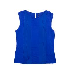 KAREN MILLEN Blouse Blue Sleeveless Womens S Sleeveless Blue Blouse For Work, Blue Tank Vest Blouse, Blue Vest Top For Work, Blue Sleeveless Tank Top For Work, Karen Millen, Blue Blouse, Cuff, Collar, Blue