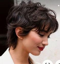 Soft Short Mullet, Wavy Long Pixie, Curly Layered Shag, Short Butterfly Cut, Long Shaggy Pixie, Shaggy Pixie Mullet, Short Wavy Hair With Bangs, Flirty Hairstyles, Pixie Cut Wavy Hair