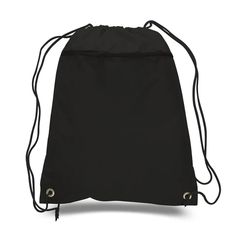 a black drawsack bag on a white background