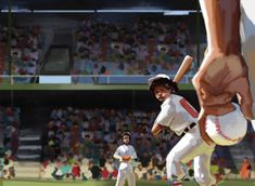 an animated baseball player is about to throw the ball