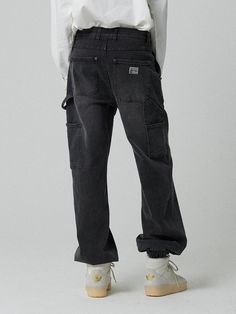 This is a comfortable and trendy pants by MAGOODGAN that is made out of high quality cotton and lycra blend fabric. With unique design detail and trendy mood, it will stand out from your casual daily outfit. - Stone washed denim fabric- Wide jogger silhouette- Elastic waistband and fabric with elasticity Urban Dark Wash Mid-rise Pants, Washed Black Cotton Cargo Jeans For Streetwear, Trendy Washed Black Cotton Cargo Pants, Casual Washed Black Cotton Cargo Jeans, Urban Washed Black Cotton Cargo Jeans, Casual High Rise Washed Black Cargo Pants, Trendy Elevated Casual Cargo Jeans With Pockets, Streetwear Cargo Style Pants In Dark Wash, Streetwear Dark Wash Cargo Pants