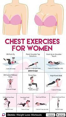 the chest exercises for women poster is shown