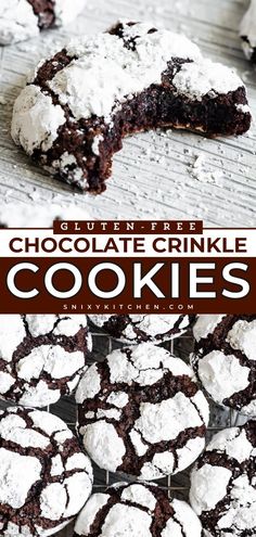 Add these Gluten-Free Chocolate Crinkle Cookies to your easy holiday baking recipes! These homemade cookies are festive and nostalgic. They also make the best Christmas cookies! Save this pin. Flourless Cookies, Cookie Platter, Cookie Plate, Fudgy Brownie