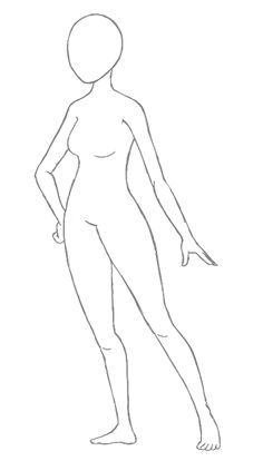 a drawing of a female figure with her hands on her hips