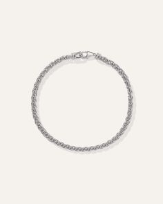 The Silver Hook Wheat Chain Bracelet is a unique bracelet featuring a a round box chain design that adds a modern twist to a classic accessory. It is the perfect gift for a loved one or to add to your own jewelry collection. Silver Stainless Steel Bracelet With Cable Chain, Silver Stainless Steel Cable Chain Bracelet, Metal Link Bracelet With Sterling Silver Clasp, Link Bracelet With Sterling Silver Clasp, White Gold Bracelet With Lobster Clasp, Everyday Silver Jubilee Chain Bracelet, White Gold Cable Chain Link Bracelet, Everyday Silver Metal Braided Bracelets, White Gold Link Bracelets With Cable Chain Detail