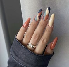 Nails Manicures, Fall Thanksgiving Nails, Thanksgiving Nail Designs, Thanksgiving Nail, Summer Nail Art, Pointed Nails, Thanksgiving Nails, Nails Fall, Cute Nail Art