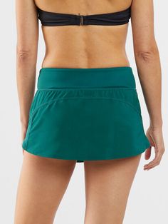 Swim Skirt: Wahine Solid | Title Nine Swimsuit Fabric, Title Nine, Drying Towels, Swim Skirt, Upf 50, Quick Dry, Bathing Suits, Zip Pockets, Built In