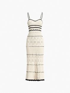 Paros Crochet Eyelet Midi Dress – COMMENSE Elegant Pointelle Knit Crochet Dress For Vacation, Fitted Midi Dress With Crochet Trim, Elegant Crochet Top For Summer, Open Knit Crochet Midi Dress, Chic Crochet Lace Midi Dress, Fitted Pointelle Knit Crochet Midi Dress, Chic Crochet Midi Dress With Crochet Trim, Fitted Pointelle Knit Crochet Dress, Fitted Crochet Knit Dress With Pointelle Detail