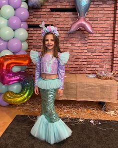 Mermaid Dress For Kids, Mermaid Outfits, Mermaid Island, Long Sleeve Mermaid Dress, Kids Frock, Angel Theme, Mermaid Theme Birthday Party, Ariel Dress, Green Fish