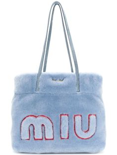 Logo Tote Bag, Fur Purse, Embroidered Tote Bag, Blue Tote Bag, Fur Bag, Oversized Tote Bag, Embroidered Tote, Blue Handbags, Oversized Tote