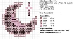 the cross stitch pattern is shown in pink and black