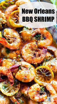 new orleans bbq shrimp recipe with lemons and tomatoes