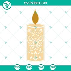 an image of a candle with the words svg vivee com on it