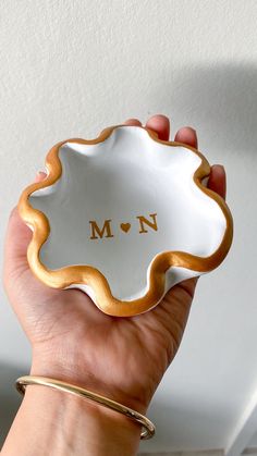 Personalised clay trinket dish wavy clay dish Clay Idea For Boyfriend, Boyfriend Clay Ideas, Clay Crafts For Couples, Boho Air Dry Clay Projects, Air Dry Clay Letters, Clay Crafts Air Dry Ideas Couple, Clay Ideas For Mom, Air Dry Clay Projects For Boyfriend