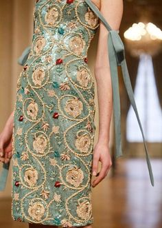 Embellished turquoise evening dress. Reflection Phantastic. Couture Runway, Vivienne Westwood, Dress To Impress, High Fashion, Beautiful Dresses