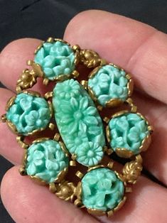 Czech Metal Filigree Brooch Faux Green Green Carved Glass or Ceramic Painted Stone Cabochon Gemstone Brass Antique Vintage - Etsy Moldova Painted Stone, Brass Antique, Cabochons Stones, Crown Jewels, Stone Painting, Antique Vintage, Etsy Vintage, Brooches, Fashion Jewelry