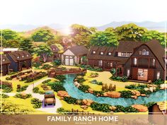 this is an artist's rendering of a family ranch home in the country side