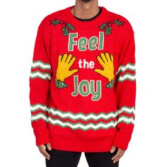 Feel The Joy Groping Hands Tacky Ugly Christmas Sweater Hawaiian Santa, Family Christmas Dinner, Ugly Sweater Contest, Tacky Christmas Sweater, Idle Hands, Tacky Christmas, Mele Kalikimaka, Santa's Elves, Work Party