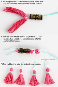 the instructions for how to make tassels