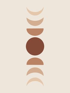 a poster with different shapes and colors on the back of it, including three circles