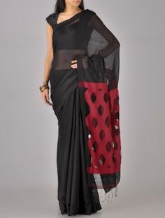 Black-Red Silk Saree Fashion Traditional, Saree Design, Indian Clothes, Red Silk, Hand Loom, Elevate Your Style, Saree Blouse, Asian Fashion