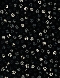 black and white dog paw prints on fabric