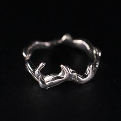 «Krakoz» ring is a symbol of unpredictable creature, that manifests its self in natural way. Accepting our unpredictable nature is a key for feeling freedom. All jewelry items are unique as prototypes are personally created by me and made from sterling silver in limited quantities. 🎁 packaging, as in photo 9. 🎁 🚀 EXPRESS DELIVERY: In the cart 🛒, you can choose expedited delivery in 2 business days for an additional $2. In photo 10, there is an illustration on how to determine your ring size. To do this, download and open the RING SIZER app on your smartphone. Place the ring on the screen and move the slider in the app until the diameter matches. The number next to it will be the ring size. Exchanges are possible within 21 days from the delivery date. For the first exchange, only postag Thorn Design, Tree Branch Ring, Fantasy Ring, Stackable Rings Silver, Fantasy Gifts, Nature Inspired Rings, Branch Ring, Goth Jewelry, Design Cool