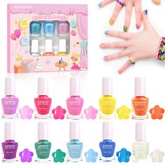 PRICES MAY VARY. 【Non-Toxic Nail Polish 】ALIKOSSTOR nail polish set is made of safe, water-soluble materials, alcohol-free, child-friendly and safe to apply. We always put safety and health first, enjoy the process of nail art and get beautiful nail colors. 【Quick Drying Nail Polish 】Girls nail polish formula dries quickly and leaves your nails free to touch after 3 minutes so your princess can start playing without waiting long and worrying about staining clothes. 【Easy To Remove 】Peelable nail Toddler Nail Polish, Nail Kit For Kids, Nail Polish For Kids, Kawaii Nail Polish Bottle, Water Based Nail Polish, Kids Nail Polish, Children's Day Gift, Nail Polish Set, Dry Nail Polish