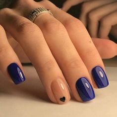 Beautiful Navy Blue nails with tiny Heart shape. pink nail polish on rounded shaped nail. https://noahxnw.tumblr.com/post/160694525921/hairstyle-ideas Navy Blue Nails, Smink Inspiration, Super Nails, Gel Nail Design, Nail Patterns, Gel Nail Designs, Nail Arts, Nail Polishes, Matte Nails