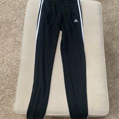 New With Tags Adidas Track Pants With Zippers At Ankles. Size Xs Adidas Stretch Full-length Bottoms, Adidas Fitted Sweatpants, Adidas Stretch Pants With Elastic Waistband, Adidas Stretch Pants With Three Stripes, Adidas Fitted Athleisure Sweatpants, Adidas Full Length Fitted Bottoms, Adidas Fitted Full Length Bottoms, Adidas Long Pants For Loungewear, Adidas Loungewear Long Pants