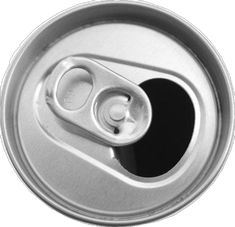 an open can of soda on a white background