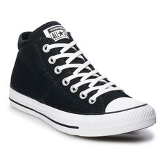 Amp up the comfort with cushioned volume on these women's Converse Chuck Taylor All Star Madison Mid shoes. SHOE FEATURES Ortholite technology enables air flow for a cool foot, wicks away moisture, inhibits odor and fungus, and provides long-lasting cushioning Padded tongue & collar Reinforced rubber front protects your toes Sturdy rubber outsole promises superior traction SHOE CONSTRUCTION Canvas upper Fabric lining Foam midsole Rubber outsole SHOE DETAILS Cap toe Lace-up closure Ortholite Mid Shoes, Mid Sneakers, Converse Shoes Womens, Women's Converse, Womens Athletic Shoes, Prom Shoes, Pewdiepie, Converse Chuck Taylor All Star, Womens Converse