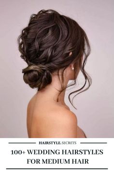 Medium Length Hair Styles For Wedding, Low Bun Ideas, Side Bun Wedding Hair, Elegant Updos For Medium Hair, Curled Updo Hairstyles, Homecoming Styles, Medium Hair Length, Hair Dues, Wedding Hairstyles For Women